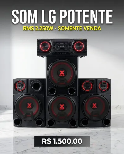LG XBOOM 2250W RMS - Sistema de Som Completo com 2 Torres