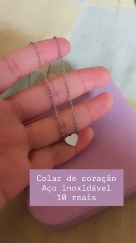Colar de coração prata