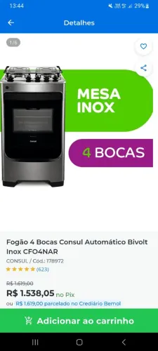 FOGÃO NOVO AINDA NÃO FOI USADO 