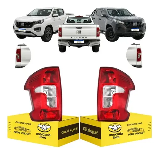 Par Lanterna Fiat Titano Endurance 2025 2026 Sem Led Ambos Lados Vermelho