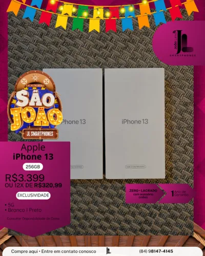 IPHONE 13, 5G, 256GB, LACRADO, EXCLUSIVO!