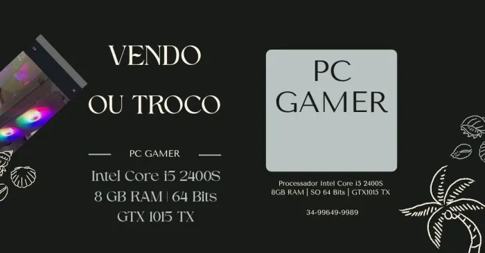 VENDO OU TROCO PC GAMER POR CELULAR