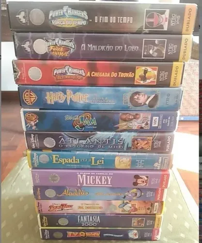 VHS SUPER LOTE FITAS VHS DISNEY WARNER HARRY POTTER POWER RANGERS MICHAEL JORDAN