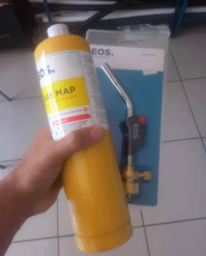 Maçarico + Gás Map Novo para solda