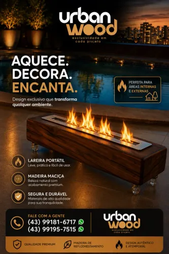 Lareiras exclusivas em madeira 