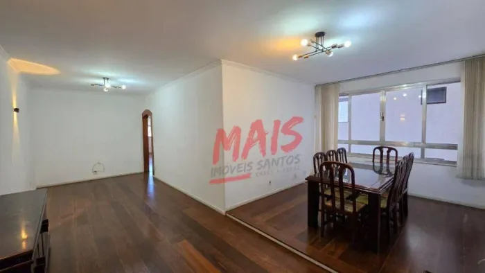 Apartamento próximo a praia com 3 quartos para alugar, 146 m² - Embaré - Santos/SP