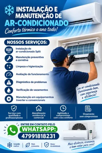 Instalação e manutenção de ar condicionado 