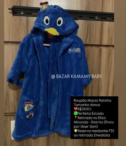 Roupão infantil patinho