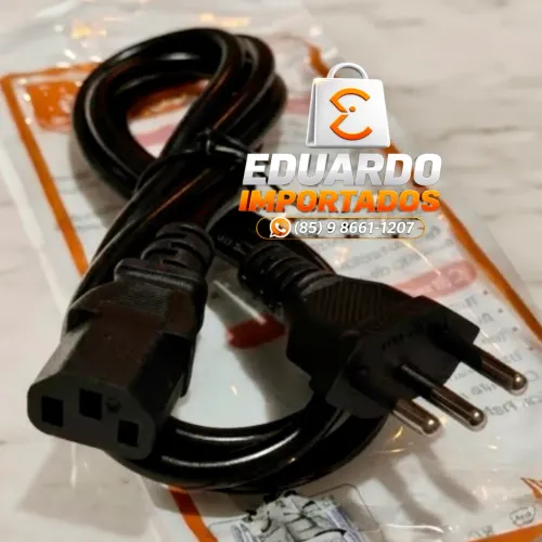 Cabo de Energia Força Universal 3 Pinos C13 Para PC e Monitor