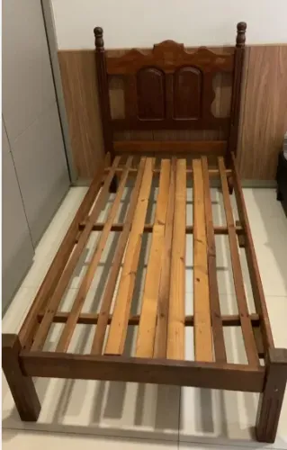 Cama Solteiro Madeira Sucupira