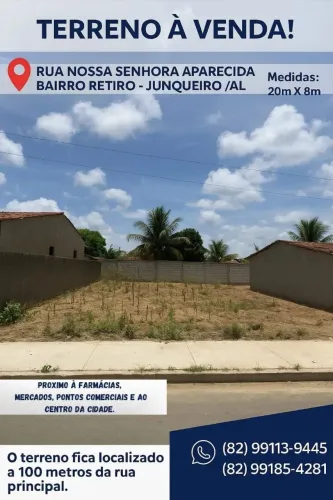 Terreno bem localizado no bairro retiro - Junqueiro AL