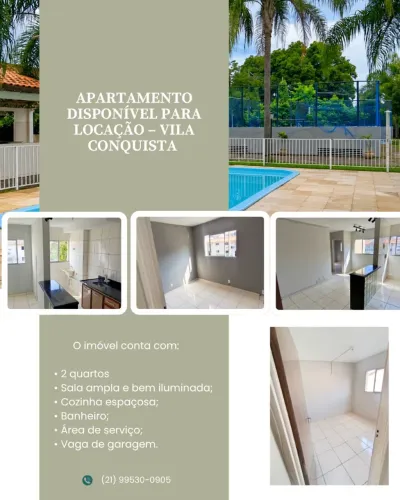 Apartamento de 2 quartos disponível para locação