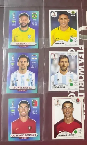 Figurinha da Copa Ney, Messi e Cristiano