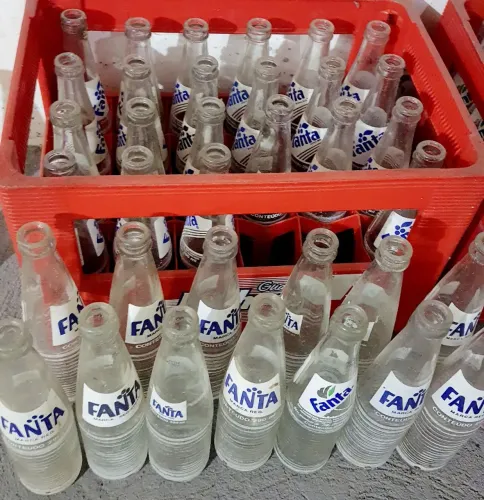 10un Antiga Garrafa de fanta, Garrafinha 290ml, copos