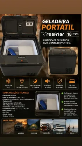 Geladeira portátil resfriar