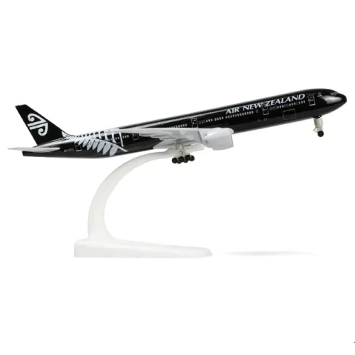 Miniatura Avião Boeing 777 Nova Zelândia em Metal fundido 20cm com Rodas e Suporte Exposit