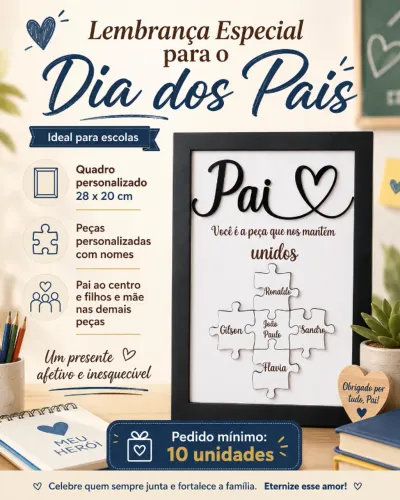 Quadro Decorativo Dia Dos Pais 30x20 Cm Pai