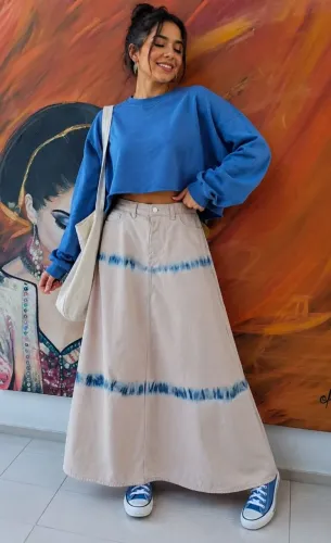 Saia Cantão jeans tam 36