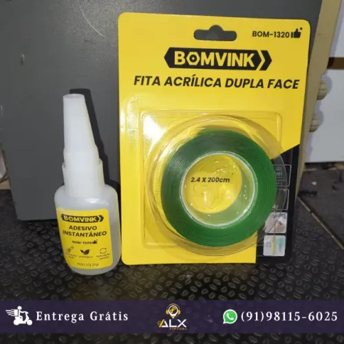 Kit Fita Dupla Faca + Cola Instantânea Bomvink *ENTREGA GRÁTIS*