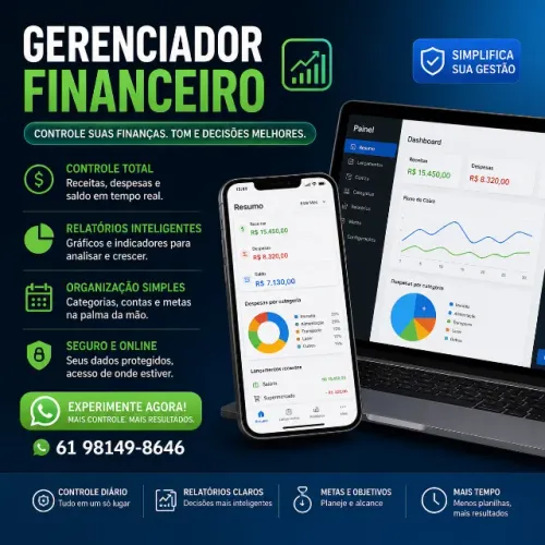 Gerenciador Financeiro - Sistema fácil e intuitivo