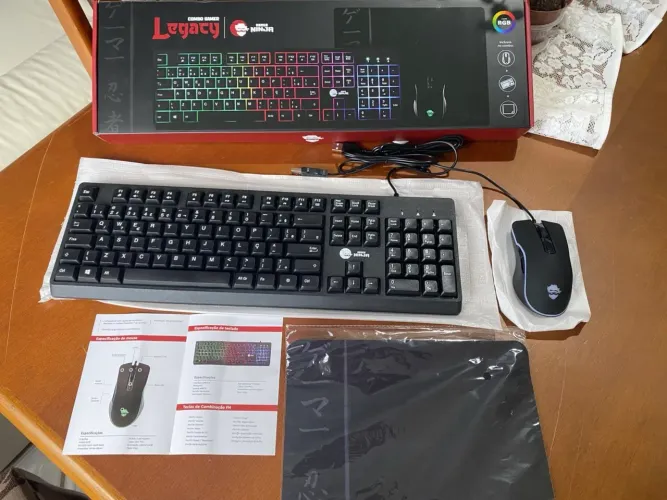 Kit Gamer RGB Legacy Ninja - Teclado + Mouse + Mousepad | USB Plug & Play