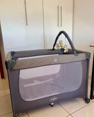 Berço Portátil Joly Baby Style Completo Cinza - Novo na Caixa