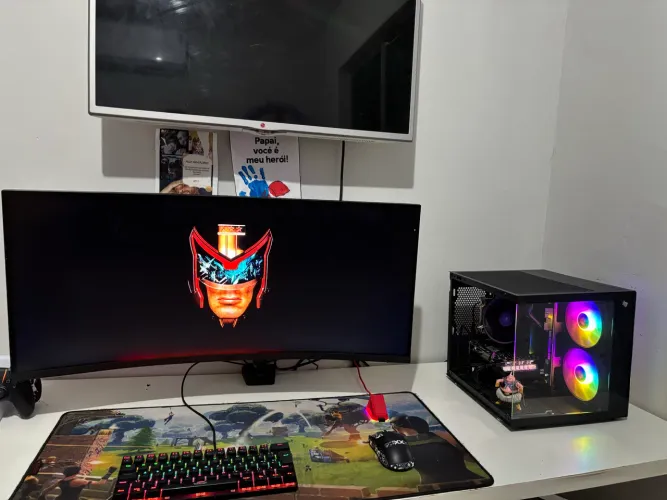 Pc gamer completo novo e garantia - r5 3500x + rx 580 2048sp + monitor 22 + kit