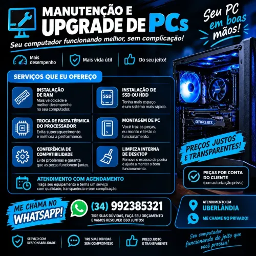 Manutenção de computadores e Upgrade de Pc em Uberlândia