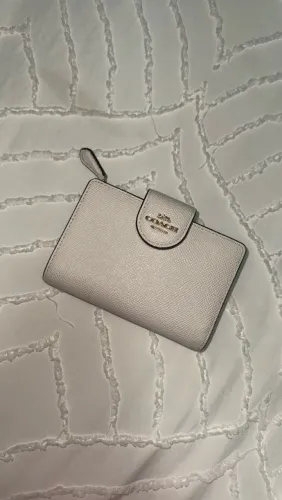 Carteira Coach Original Couro Branca
