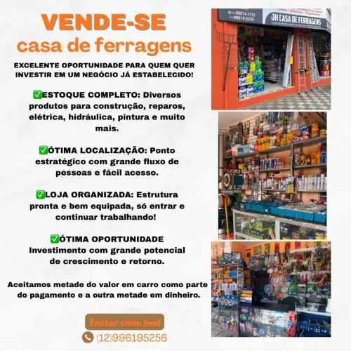 Vende-se mercadoria de uma loja casa de ferragens