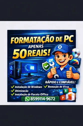 Formatação e Otimização de PCs e notebook!! R$50