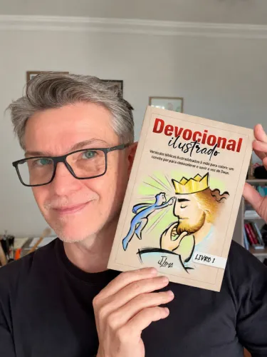 Livro para colorir com 60 cenas da Bíblia Devocional ilustrado - Livro Físico