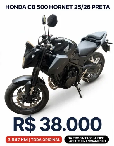 CB 500 HORNET 25/26 toda original  4000km 