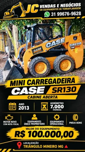 Mini Carregadeira Case SR130 com motor zero