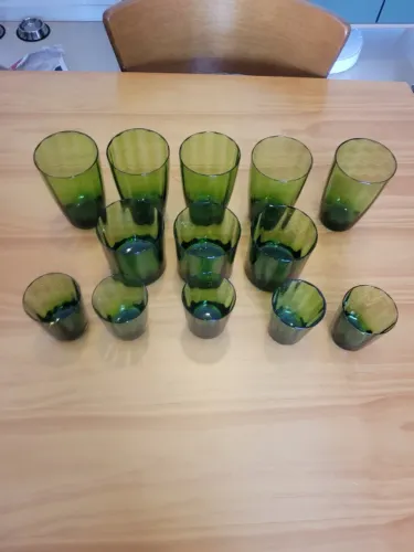 Conjunto de Copos - Vidro Verde - Cristais Hering