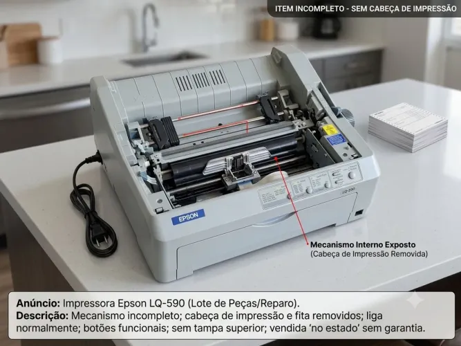 Impressora Matricial Epson LQ-590 (Sem Cabeça de Impressão / Para Peças)