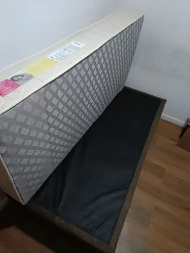 Cama box solteiro mais colchão semi-ortopedico orthocrin