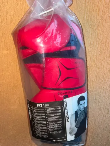Kit Boxe/Muay Thai: Luva Domyos 12oz (Na Embalagem) + Bandagem Everlast