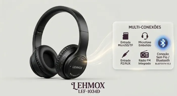 FONE DE OUVIDO ESTEREO SEM FIO LEHMOX
