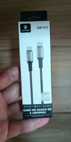 Cabo Carregador Duplo Tipo C Para Tipo C 100W PD Carregamento Rápido 1 Metro Alumínio