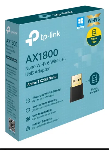 Adaptador Nano Wireless Usb Wi-fi 6 Ax1800 Tp-link