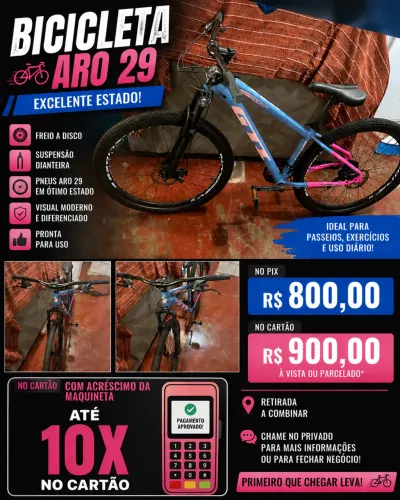 Bike GTI seminova aro 29 rosa