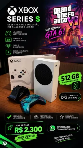 Xbox Series S 512GB Branco + Caixa + Controle Camuflado