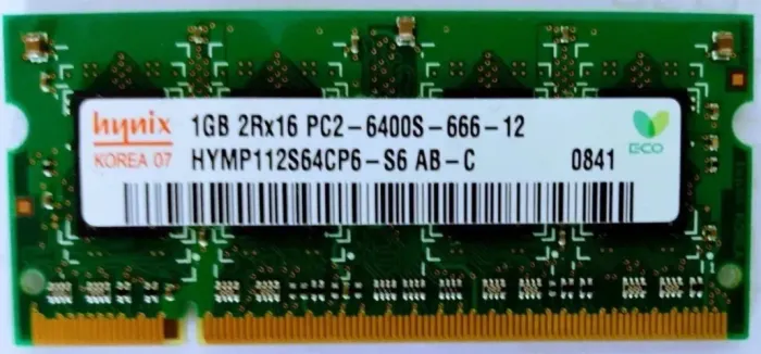 Memória Notebook Dell 1525 Hynix 1gb Pc2 6400s-666