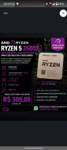 Ryzen 5 3500x R$300