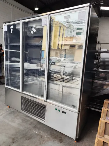 expositor vertical inox 3 portas linha fria 