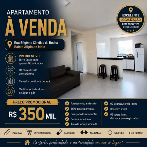 Excelente 02 quartos, suíte, 02 vagas, próximo à Av. Abílio Machado