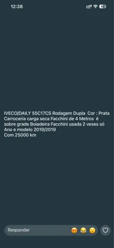 Caminhão Iveco/Dayle 55C17CS ano 2019 único dono 