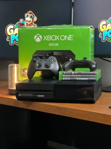 Xbox One Mais Zero do Brasil + 1 Controle +3 Jogos Na Caixa!