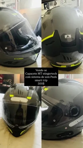 Capacete Mt stigertech xxl com sistema de áudio Peels Smart trip